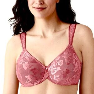 Wacoal Awareness Full Figure Seamless Underwire Bra 85567 Rose Wine 34DDD